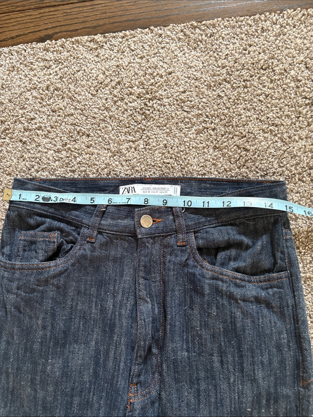 Zara Men's Navy Bootcut Jeans - Picture 7 of 9